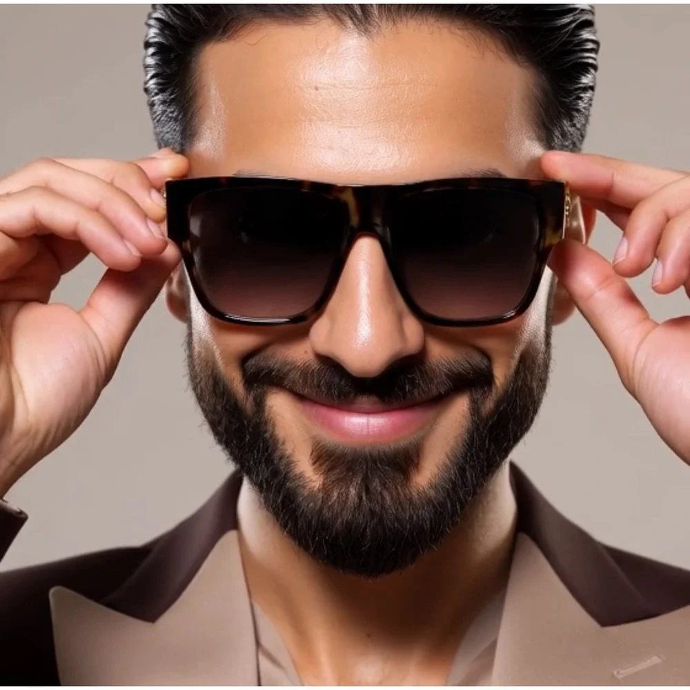 Men Sunglasses Kleo Style Sleek Stylish Bold Flat Top Tortoise Classic Male 2026